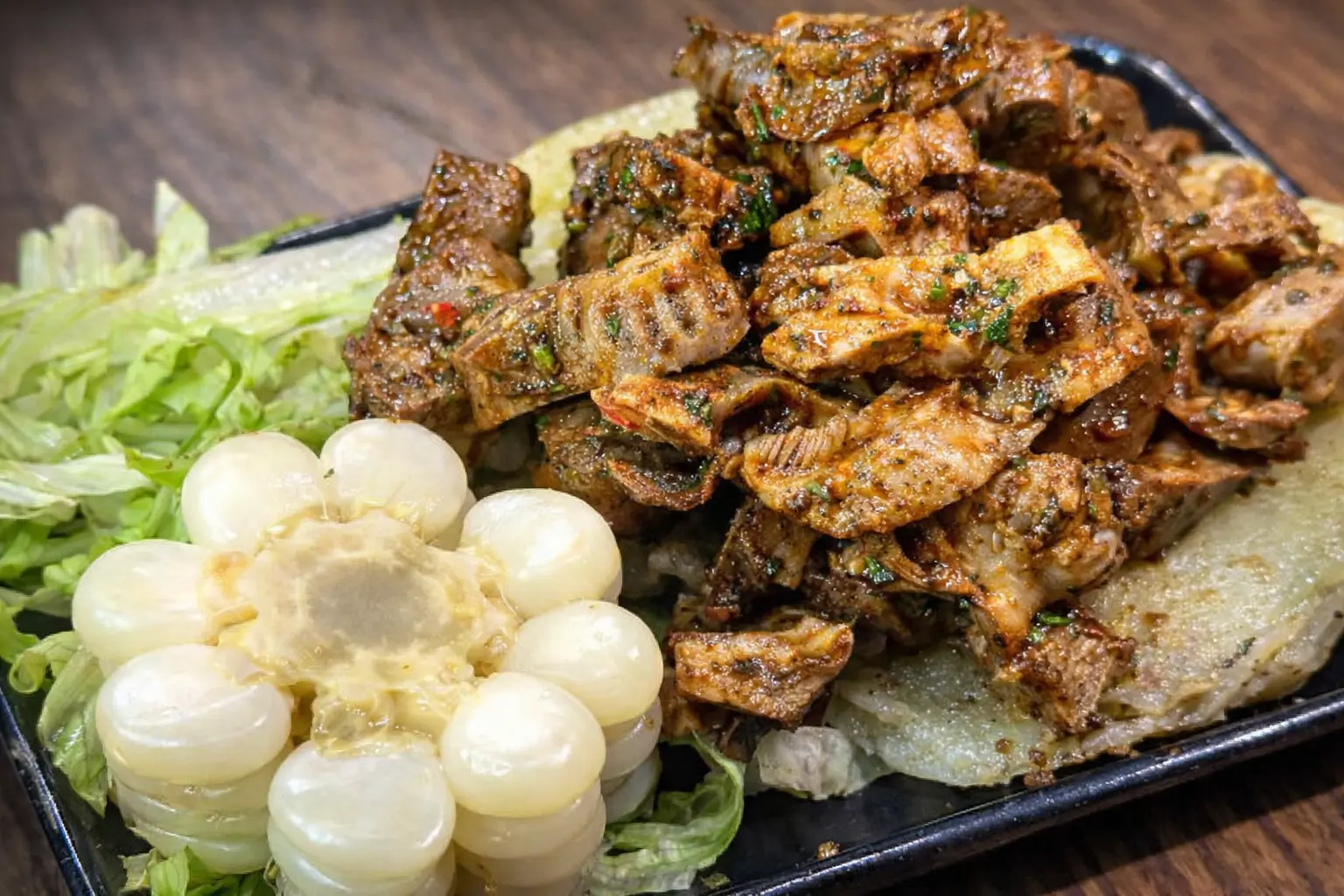 mollejita dorada a la parrilla Mamanchi en San Juan de Lurigancho